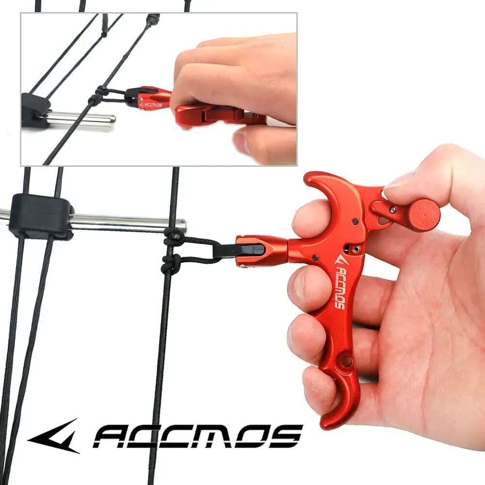 360 Degree 3 Finger 4 Finger Aluminum Alloy Thumb Trigger Grip Finger Bow Release Aids Adjustable Caliper Archery Compound bow