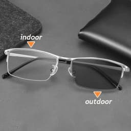 Trendy Men's Business Photochromic Myopia Sunglasses Unisex Fashion Anti-blue Light Near Sight Eyewear Minus Diopter Eyeglasses