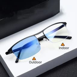 Trendy Men's Business Photochromic Myopia Sunglasses Unisex Fashion Anti-blue Light Near Sight Eyewear Minus Diopter Eyeglasses