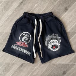 European and American Pure Cotton Flash Printing Casual Sports Men's and Women's Washing Shorts
