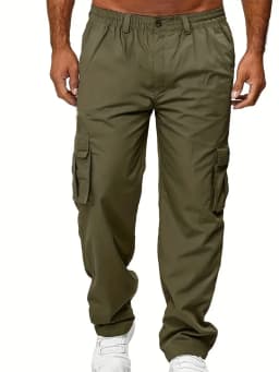 Men's Cargo Pants Sweatpants Outdoor Loose Straight Long Trousers Summer Casual Multi-Pocket Durable Workwear Male Trousers