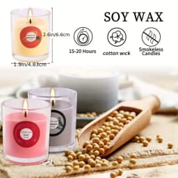20 Packs of Scented Candles (6.6cm*4.83cm), with 10 Kinds of fragrant Scents, Soy Wax Glass Jar Candles, Strong-Scented Candles, Suitable for Ladies' Birthdays, President's Day, Easter, Mother's Day, Etc.