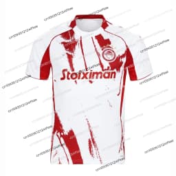 2025/2026 New Men's Short-Sleeve T-Shirt, Sports Football Jersey, Jersey, Quick-Drying and Breathable, Greek Olympiacos Piraeus