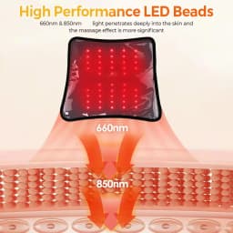 Multifunctional Cordless Massage Pad 660nm & 850nm Light Portable LED Light Wrap Pad for Knee Back Shoulder Waist Joint Relax