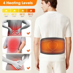 Cordless Back Massager Belt with Air Compression, 3 Massage Modes 4 Intensity Levels 4 Heat Settings, Heated Waist Wrap
