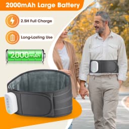 Cordless Back Massager Belt with Air Compression, 3 Massage Modes 4 Intensity Levels 4 Heat Settings, Heated Waist Wrap