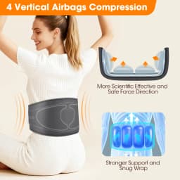 Cordless Back Massager Belt with Air Compression, 3 Massage Modes 4 Intensity Levels 4 Heat Settings, Heated Waist Wrap