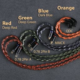 OPENHEART Orange 8 Core Earphone Cable 2.5/3.5/4.4mm MMCX/0.78 2Pin/QDC Silver Plated Copper Replace Upgrade Balanced Cable