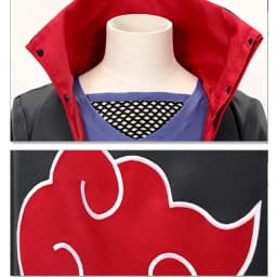 NARUTO Akatsuki Unisex Itachi Hidan Pein Sasori Deidara China Official Authorization Red Cloud Cosplay Cloak Suit