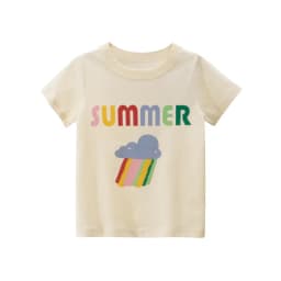 2025 Summer 2-8 Years Kids Girl Shorts Sleeve T-shirts Printed Little Girl Top Baby Girl T Shirts Children Toddler Girl Clothes