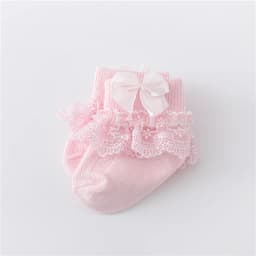Lawadka 0-24Month Newborn Baby Socks For Girls Cotton Lace Infant Girls Sock Princess Bow Toddler Baby Girls Socks Spring 2024