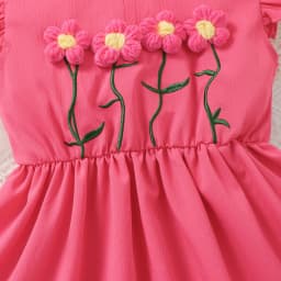 Girl Child Dress Embroidered Small Flower Flying Sleeve Dress+Small Bag 2Pcs Suitable 1-6 Years Girl Child Summer Fashion Dress