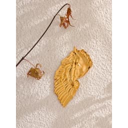 Yhpup Distinctive Stainless Steel Horse Wing Golden Brooches 18K PVD Plated Metal Clothing Accessories Chic Jewelry Wholesale