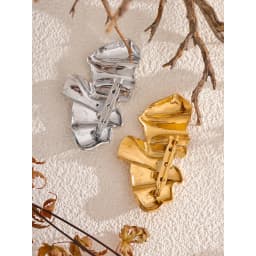 Yhpup Abstract Geometry Fashion Metal 18k Gold PVD Plated Brooch Pin Clothes Accessories Waterproof Charm Unisex Jewelry