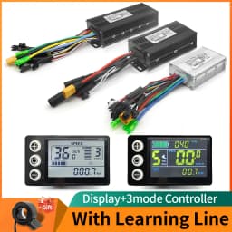 Ebike Sine WaveDisplay Controller 17A26A30A Three-Mode 24V/36V/48V with Learning Function S866 LCDColor Display 350W-1000W Motor