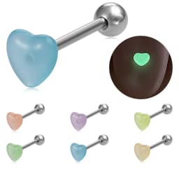 6pcs Glow in The Dark Tongue Piercing Jewelry Stainless Steel Barbell Tongue Nail Designs Tongue Puncture Jewelry for Women Men