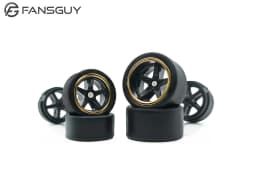 FANSGUY Adult Model Wheels 1Set 1/64 Alloy Car Staggered Front Small Rear Large Wheel 11.2mm+13mm BMS-F/FP Serie