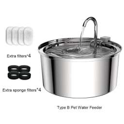 108 oz/3.2L Stainless Steel Cordless 5V Cat Dog Pet Drink Water Fountain Rechargeable Automatic Water Feeder Motion Sensor Bowl