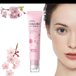 LAIKOU 15ml Sakura Roller Eye Serum Hyaluronic Acid Moisturizing Fade Dark Circles Eye Bags Fine Lines Massage Eye Care