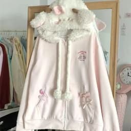 Japanese Sweet Hooded Cardigan Sweatshirt Embroidery Women Cute Jacket Spring Autumn Coat Hooded Y2k Kawaii Outerwear New