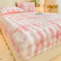 Winter Luxury Warm Faux Fur Fitted Sheet Solid Color Fluffy Soft Long Plush Bed Sheet Set Queen King Thick Padded Mattress Cover
