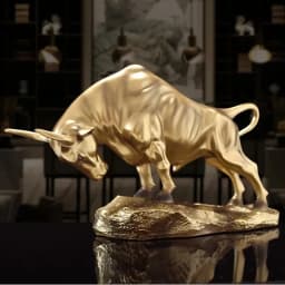 Lucky Taurus Zodiac Ornament Resin Cow Statue Desktop Office Desk Decor Modern Bookcase Display Home Decoration Creative Gift