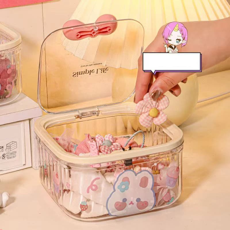Clear Accessories Organizer Box Multifunctional Storage Box For Hair Ties Jewelry Bathroom Desktop With Storage Organizer