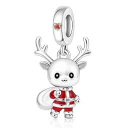 Fit Pandora 2027 Fashionable Original Hot Sales Reindeer Snow House Bead Pendant DIY Bracelet Necklace Jewelry Christmas Gift