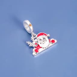 Fit Pandora 2027 Fashionable Original Hot Sales Reindeer Snow House Bead Pendant DIY Bracelet Necklace Jewelry Christmas Gift