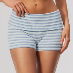 Stripes Yoga Shorts Women's Fold Over Waist Gym Fitness Short Tights Tummy Control Workout Fitness Shorts Female Pilates Tights