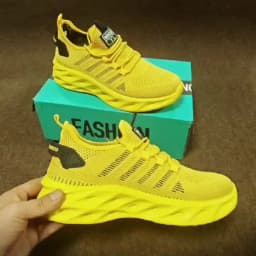 Unisex Men Sneakers Shoes Comfortable Breathable Couple Running Women Tennis Sports Shoe Size 37-47 Yellow Walking Sneaker