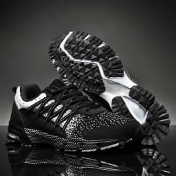 2025 Thick Soled Sports Shoes Youth Mesh Breathable Running Shoes Trend Spring Summer Korean Large Black and White Shoes walk