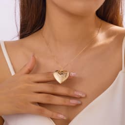Gold Plated Heart-shaped Pendants Can Openable Photo Frame Love Faith Hope Locket Pendant Necklace Family Jewelry Gift
