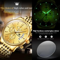 OLEVS Men Watches Top Brand Luxury Watch Waterproof Stainless Steel Men Wristwatch Luminous Quartz Watch Box Gift Set