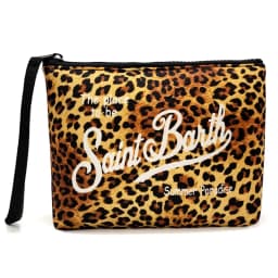 Fashion Quality New Handbag European American Clutch Bag Women's Handbag Leopard Canvas Diving Handbag Zero Wallet