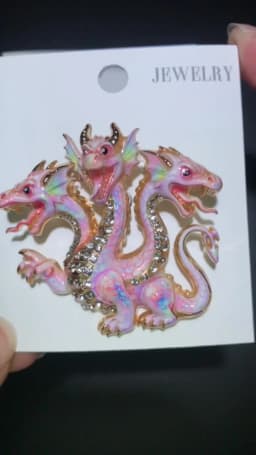 Wuli&baby Vintage 3‑Headed Dragon Brooches For Women Men 4-color Rhinestone Colorful Crystal Party Casual Brooch Pins Gift