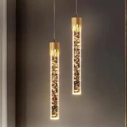 Modern Bedroom Crystal Bubble Pendant Light - Droplet Design Clear Hanging Lamp for Bedside Decorative Suspension Lighting
