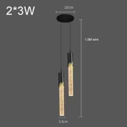 Modern Bedroom Crystal Bubble Pendant Light - Droplet Design Clear Hanging Lamp for Bedside Decorative Suspension Lighting