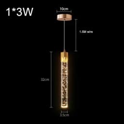 Modern Bedroom Crystal Bubble Pendant Light - Droplet Design Clear Hanging Lamp for Bedside Decorative Suspension Lighting