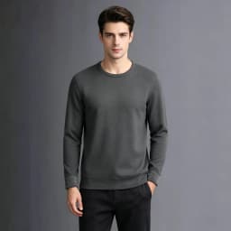 CHUANGERM Men'S Round Neck Fashion Long‑Sleeved Thermal Underwer 2026 Winter Male Warm Tops