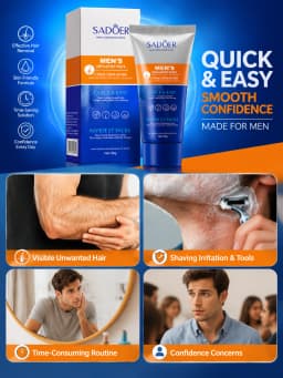 Men's Hair Removal Cream Body Hair Remover Depilatory Cream Gentle Moisturizing Smooth Skin Care Easy Apply for Men Daily Groomi