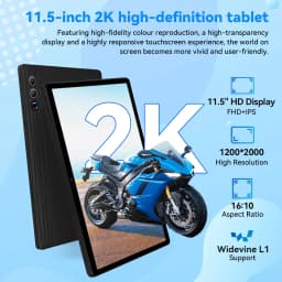 11.5 inch G9 Tablet PC Android 15, 30GB (6+24G Virtual) RAM+128GB Storage, A733 Octa Core, 1200*2000 Display, 8400mAh Battery, WiFi 6, Face Unlock, Widevine L1 for Entertainment