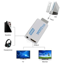 WII to HDMI-Compatible Adapter Converter Full HD 1080P 3.5mm Audio for PC HDTV Monitor Display Wii To HDMI-Compatible Adapter
