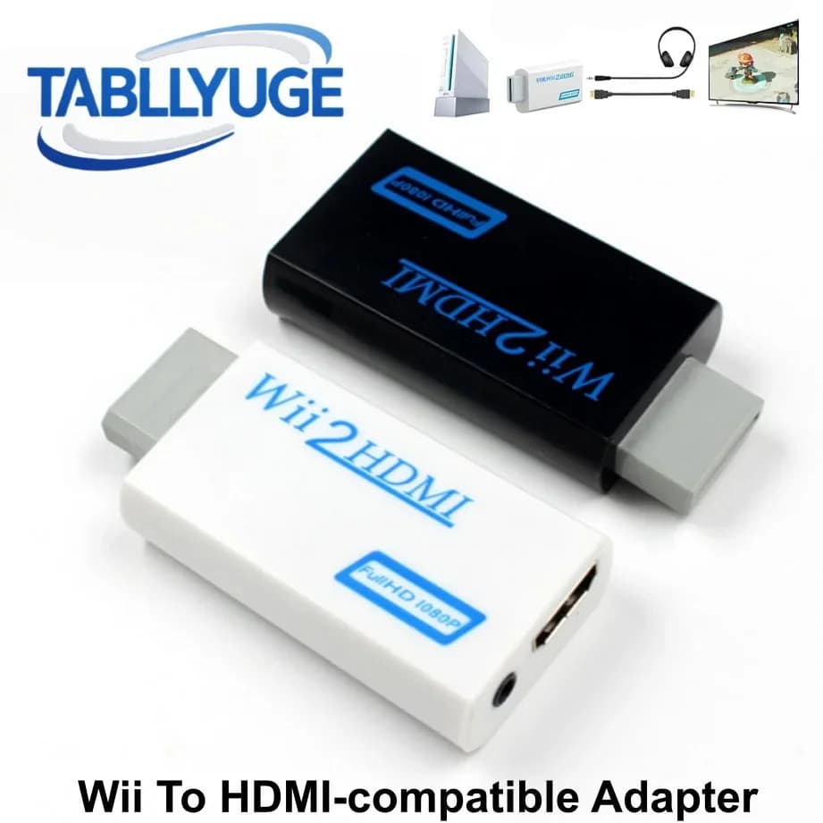 WII to HDMI-Compatible Adapter Converter Full HD 1080P 3.5mm Audio for PC HDTV Monitor Display Wii To HDMI-Compatible Adapter