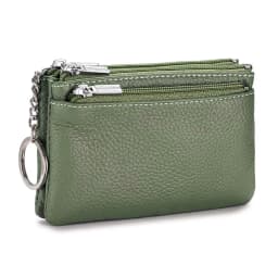 New Women's Wallets Soft Genuine Leather Zipper Purses Large Capacity Money Bag Portable Storage Bag With Keychain Coin Holders