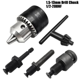 1.5-13mm Drill Chuck,1/2-20UNF Mount Impact Driver Bits Chuck Conversion Hex Shank/SDS-Plus Socket Square Adapter with Chuck Key