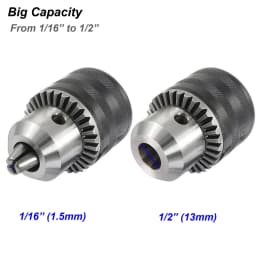 1.5-13mm Drill Chuck,1/2-20UNF Mount Impact Driver Bits Chuck Conversion Hex Shank/SDS-Plus Socket Square Adapter with Chuck Key