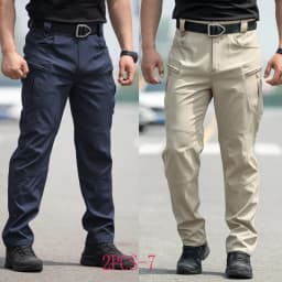 Men Workwear Camouflage Pants with Multiple Pockets Outdoor Site Protective Clothing Wearresistant Dirt Resistant Training Pants