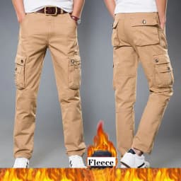 Winter Fleece Warm Tactical Pants Zip Cotton Trousers Loose Army Green Cargo Pants Men Casual Plus Thicken Tooling Pants Size 40