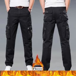 Winter Fleece Warm Tactical Pants Zip Cotton Trousers Loose Army Green Cargo Pants Men Casual Plus Thicken Tooling Pants Size 40